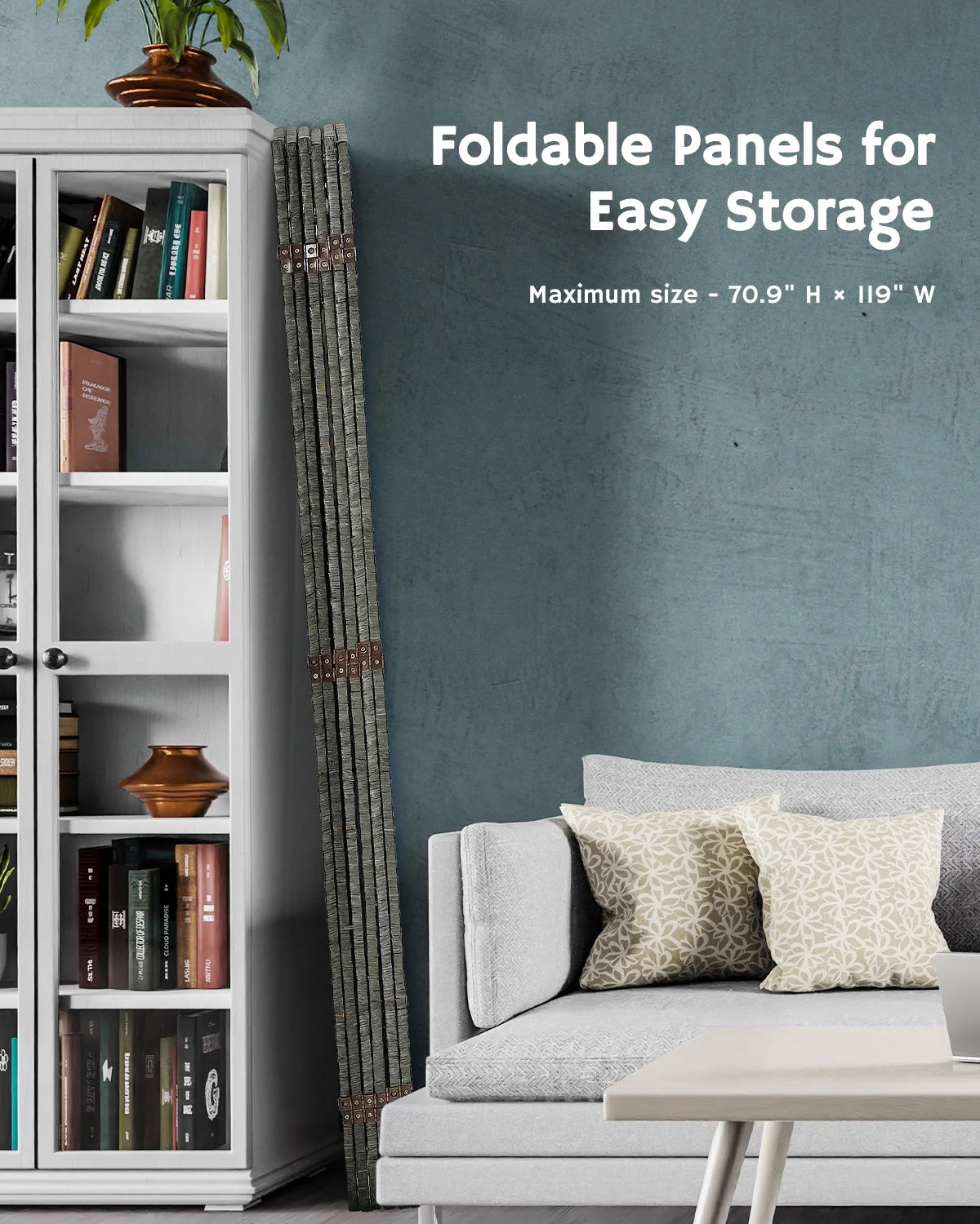 Jostyle Room Divider 6ft. Tall Extra Wide Privacy Screen, Folding Privacy Screens Freestanding Nature