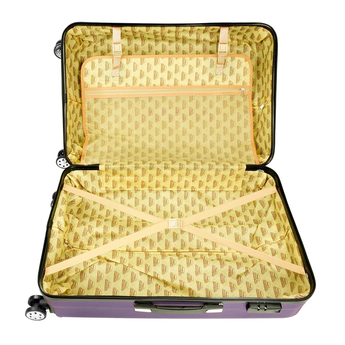 K-Cliffs 3pcs Luggage Set Lightweight Expandable Hard sided ABS Spinner Travel Suitcase  Black