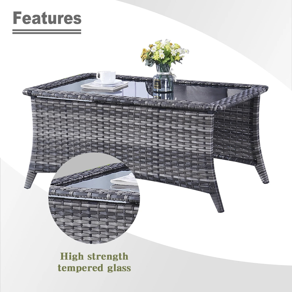 POCASSY 7 Piece Rattan Sofa Seating Group with Cushions
