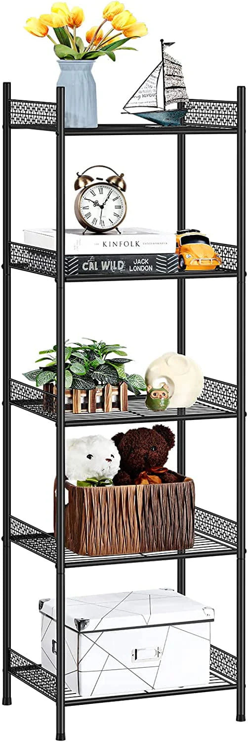 5 Tier Wire Shelving Unit Metal Storage Organizer Rack, Black