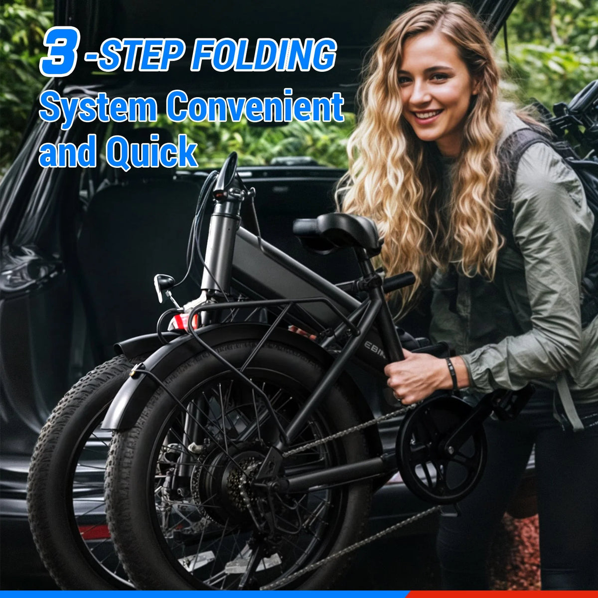 TST Electric Bike for Adults, 500W Removable Battery Max Range 50Miles & 19MPH E Bike, 20''��3.0" Fat Tire Ebike, Commute Electric Bicycle 36V/7.8AH UL2849