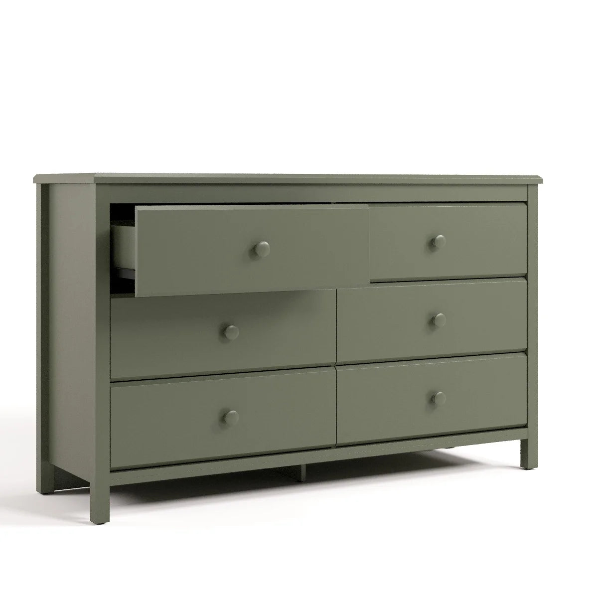 Storkcraft Alpine 6 Drawer Nursery Double Dresser, Olive