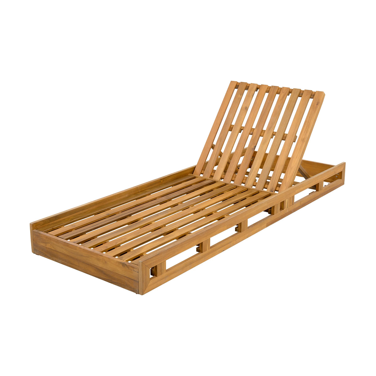 Patio Seating LOUNGE CHAISE SET, ACACIA WOOD WITH WATER-RESISTANT LOUNGE CUSHIONS (CREAM & 4 INCH THICK) - MATCHING DARK GREY VERSION AVAILABLE,Outdoor Seating