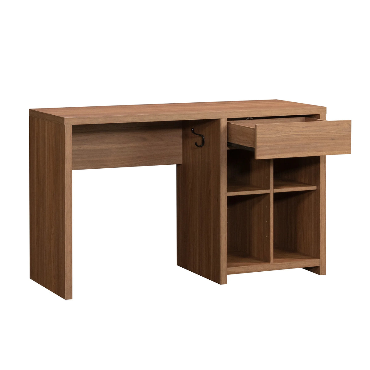 Mainstays Westley Adjustable Shelf Desk with Gaming Headphone Hook and Cable Management, Warm Walnut Finish