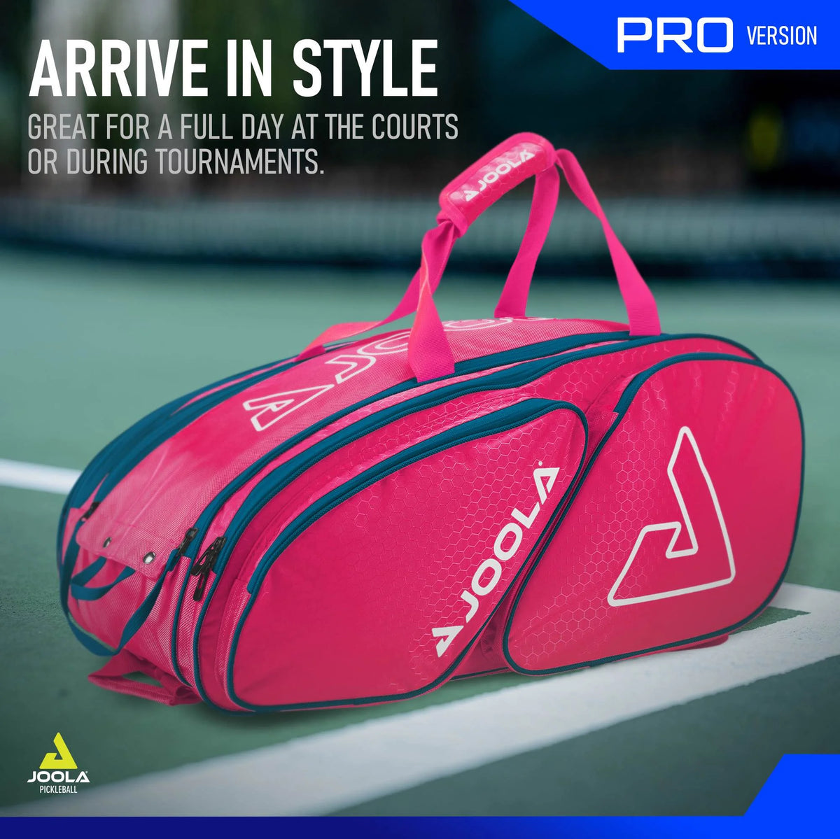 JOOLA Tour Elite Pro Pickleball Bag (Hot Pink/Blue)