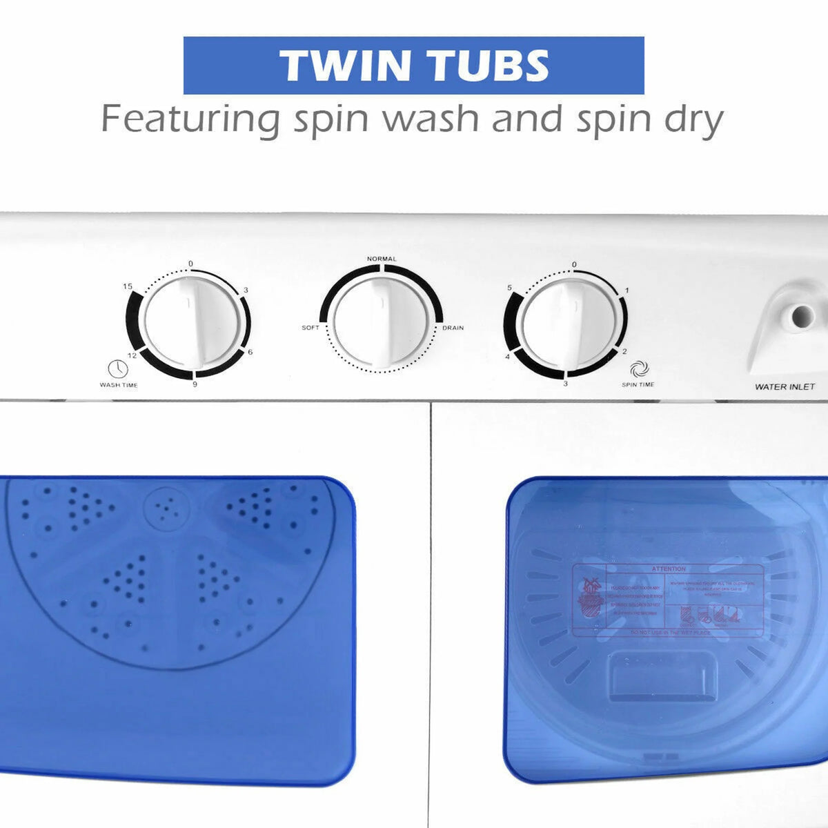 Gymax Compact Portable Washing Machine Twin Tub 20 lbs Washer Spinner Home Dorm