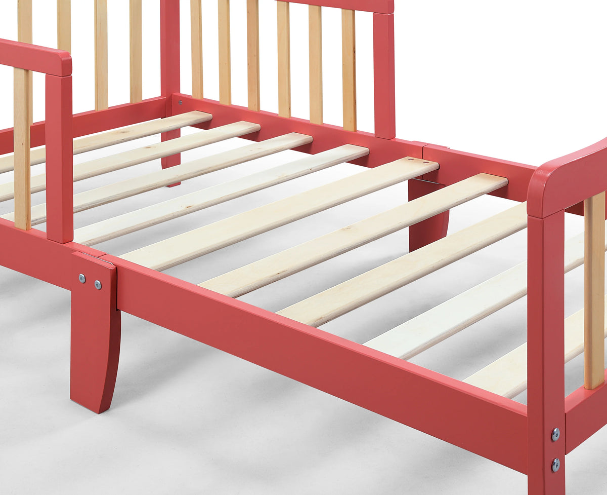 Olive & Opie Twain Toddler Bed, Red/Blue Finish