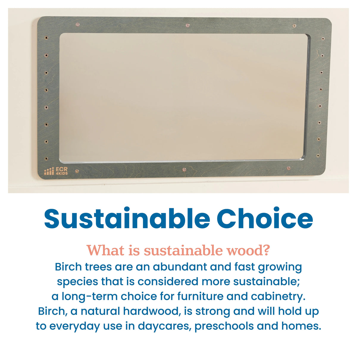 ECR4Kids Wall-Mounted Coordination Mirror, Natural