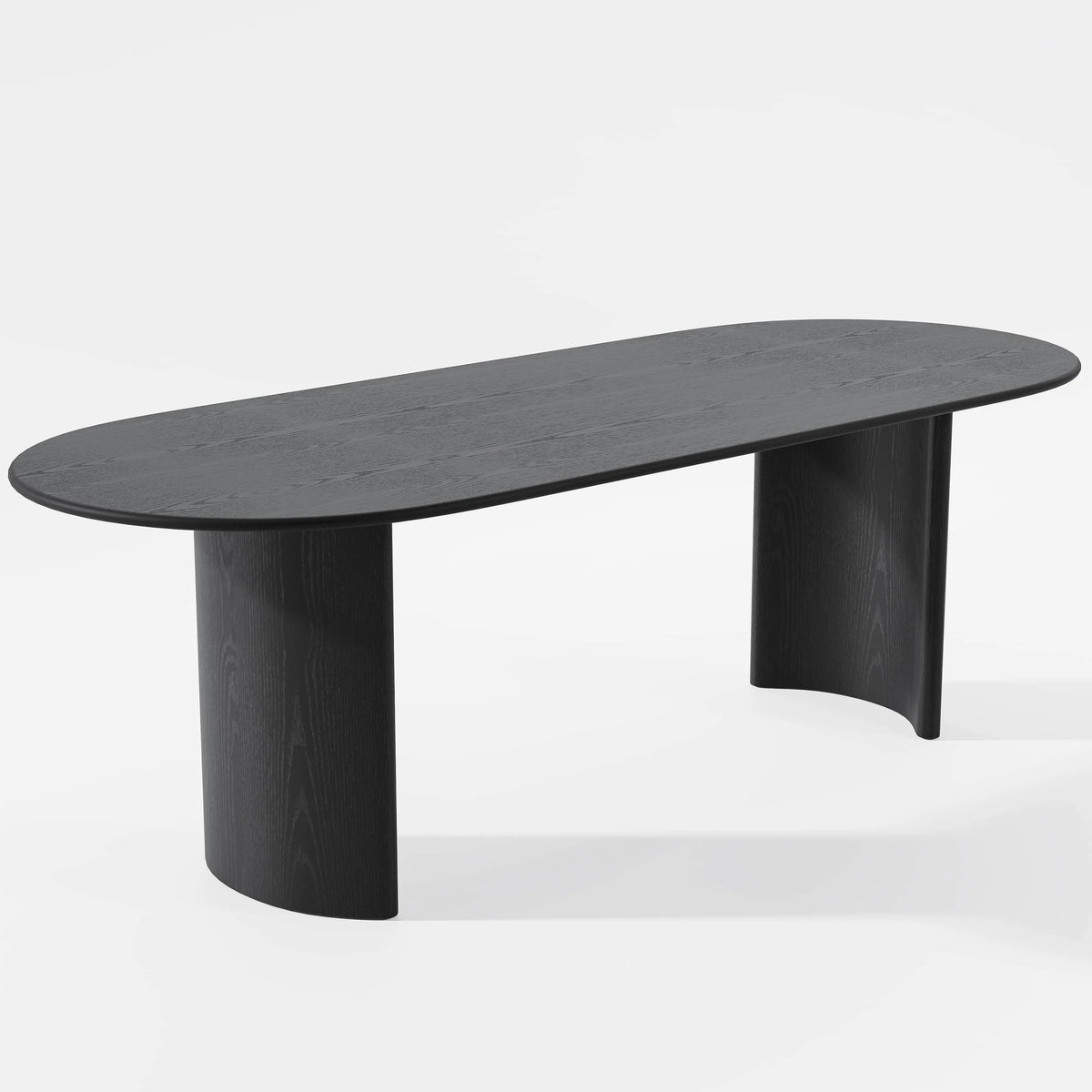 Haiden 79"x33.5" Soild Wood Dining Table Oval Kitchen Table, Black