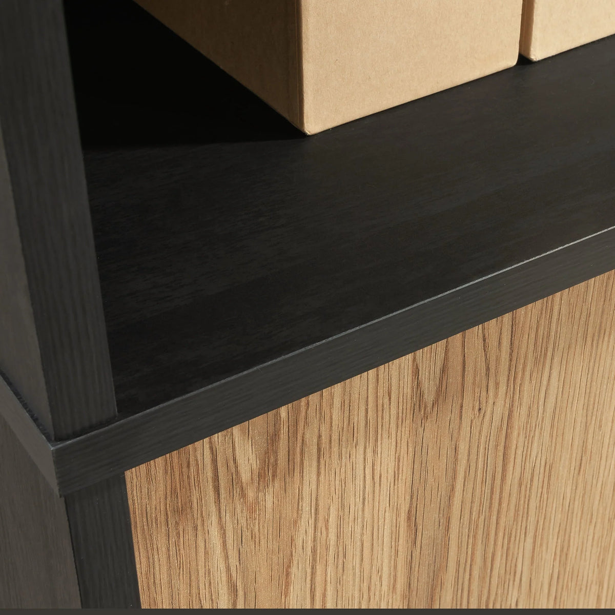 Sauder Acadia Way 5-Shelf Tall Bookcase with Doors, Raven Oak Finish
