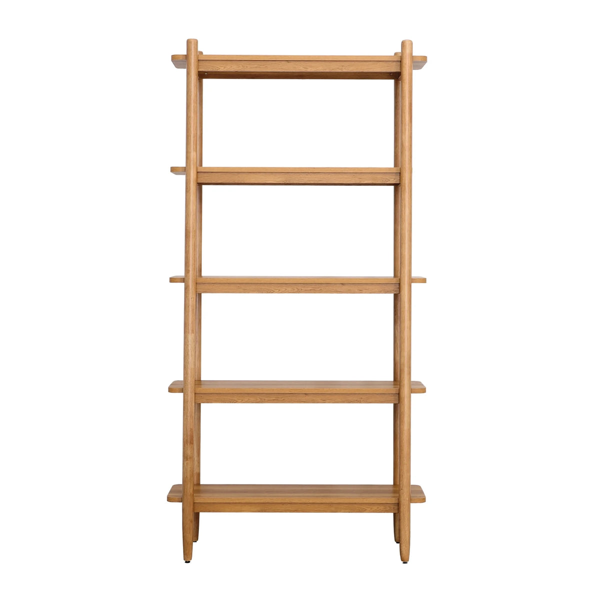 Better Homes & Gardens Springwood 5 Shelf Bookcase with Solid Wood Frame, Light Honey Finish