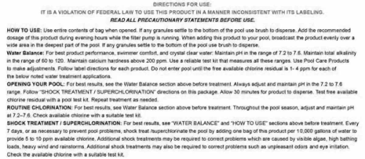 DryTec 1-1901-24-A Calcium Hypochlorite Pool Shock, 1-Pound, 24-Pack