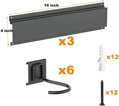 Bike Hooks for Garage Wall Vertical, 6 Bike Storage Rack Space Saving Wall Bike Mount Holds Up to 300 LBS, Pack of 3
