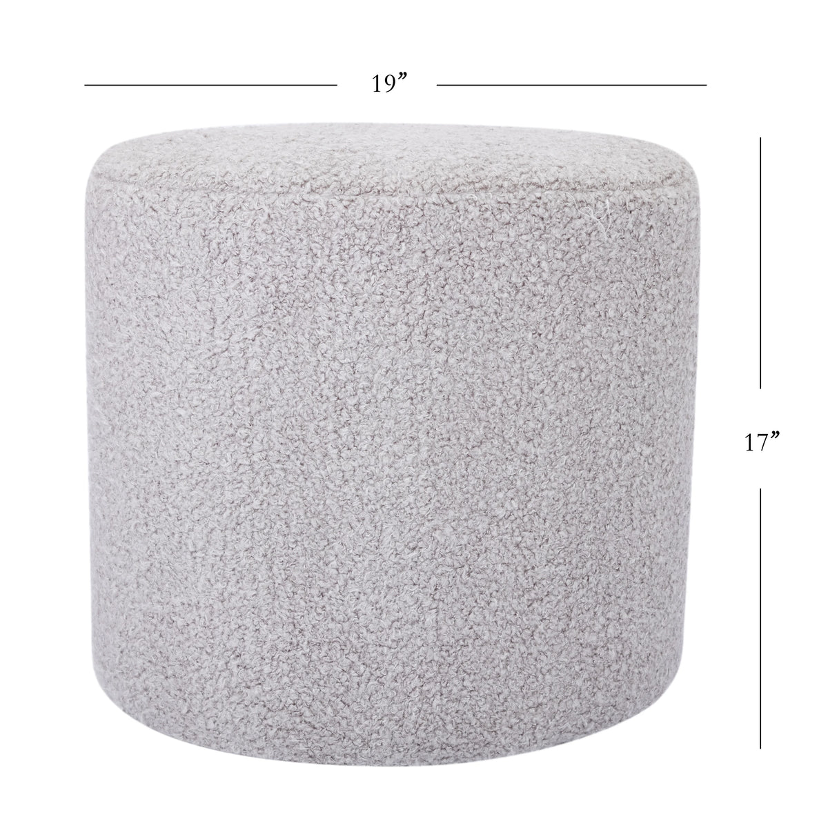 Wovenbyrd Round Pouf Ottoman with Foam Core, Gray �C Perfect for Living Room or Bedroom