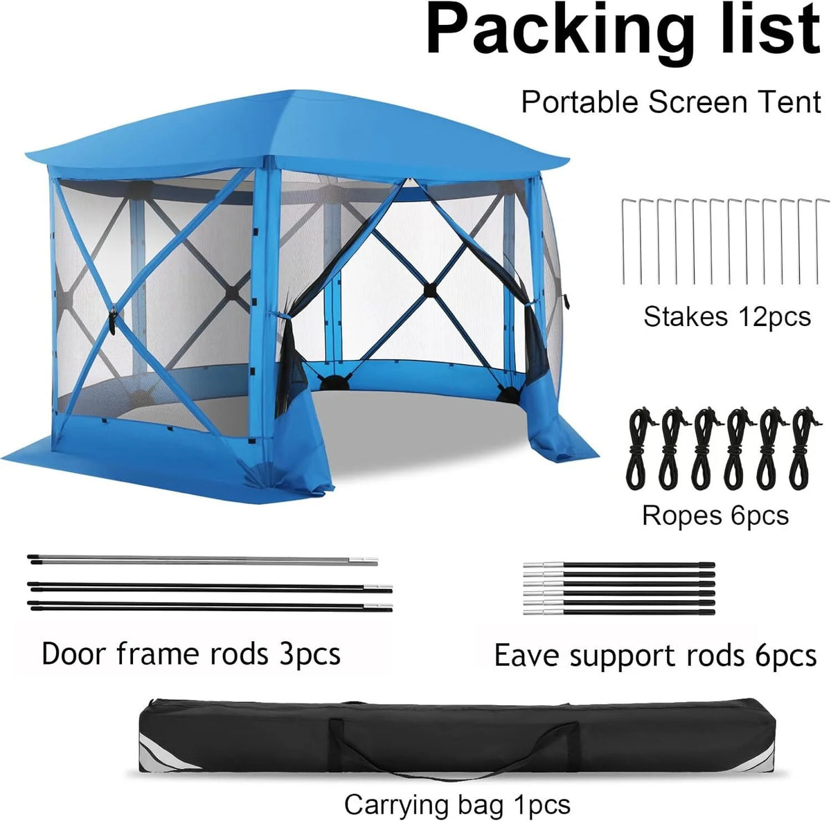 COBIZI 12x12ft Pop-up Gazebo Screen Tent Screen House with sidewalls and Mosquito Netting for Camping, Waterproof, UV Resistant, EZ Set-up Party Canopy with Carrying Bag and Ground Stakes, Brown