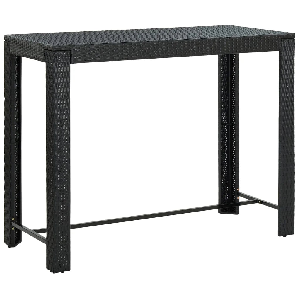 vidaXL Patio Bar Set Outdoor Bistro Set Bar Stool Bistro Table Poly Rattan