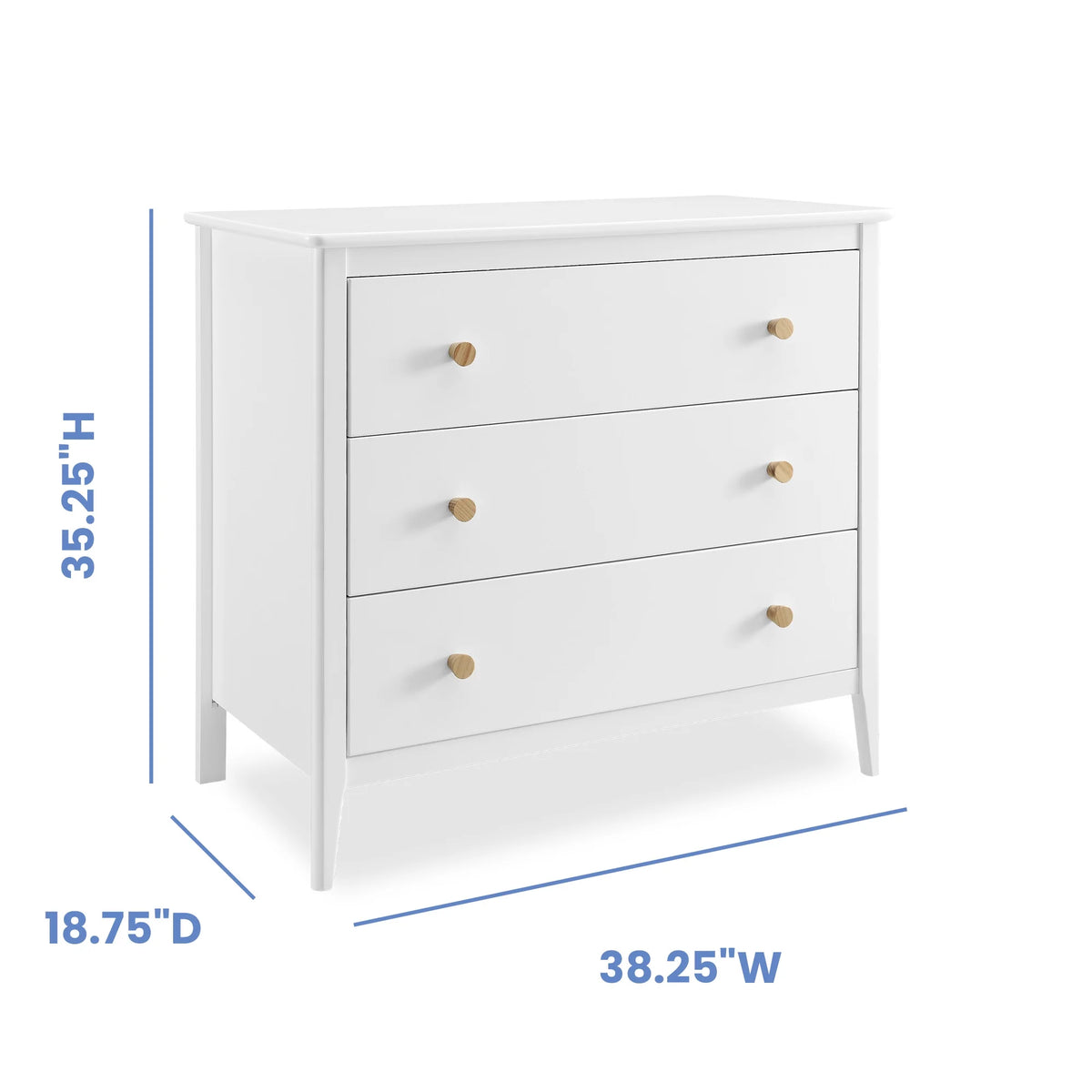 Delta Children Casey 3 Drawer Dresser with Interlocking Drawers, Black Ebony/Natural