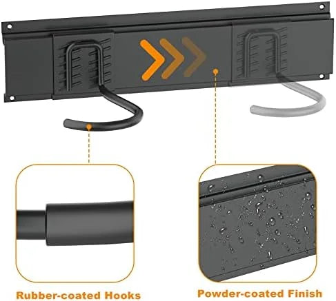 Bike Hooks for Garage Wall Vertical, 6 Bike Storage Rack Space Saving Wall Bike Mount Holds Up to 300 LBS, Pack of 3