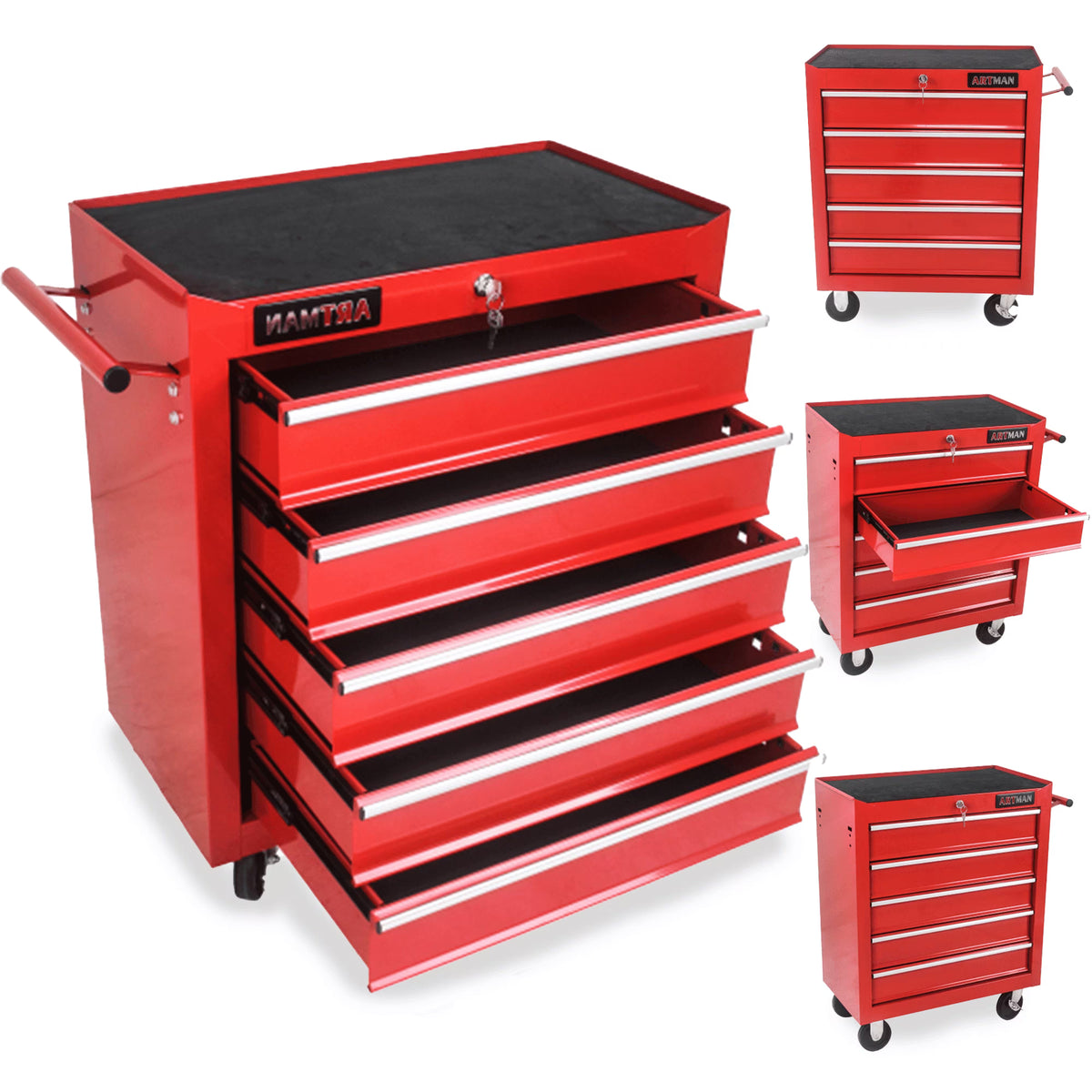 ARTMAN 5 Drawer Rolling Tool Chest, Tool Storage Cabinet  with Wheels and Drawers for Garage Warehouse