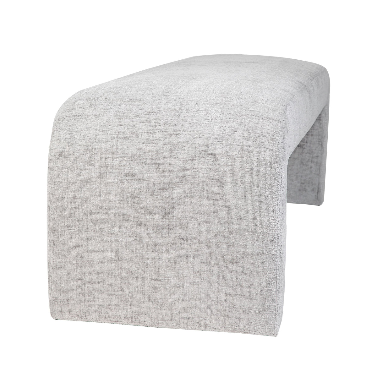 Jofran Sophia Modern Luxury Curved Upholstered Jacquard Bench - Small