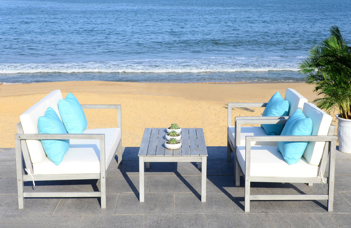 Safavieh Montez 4 Piece Outdoor Set with Accent Pillows