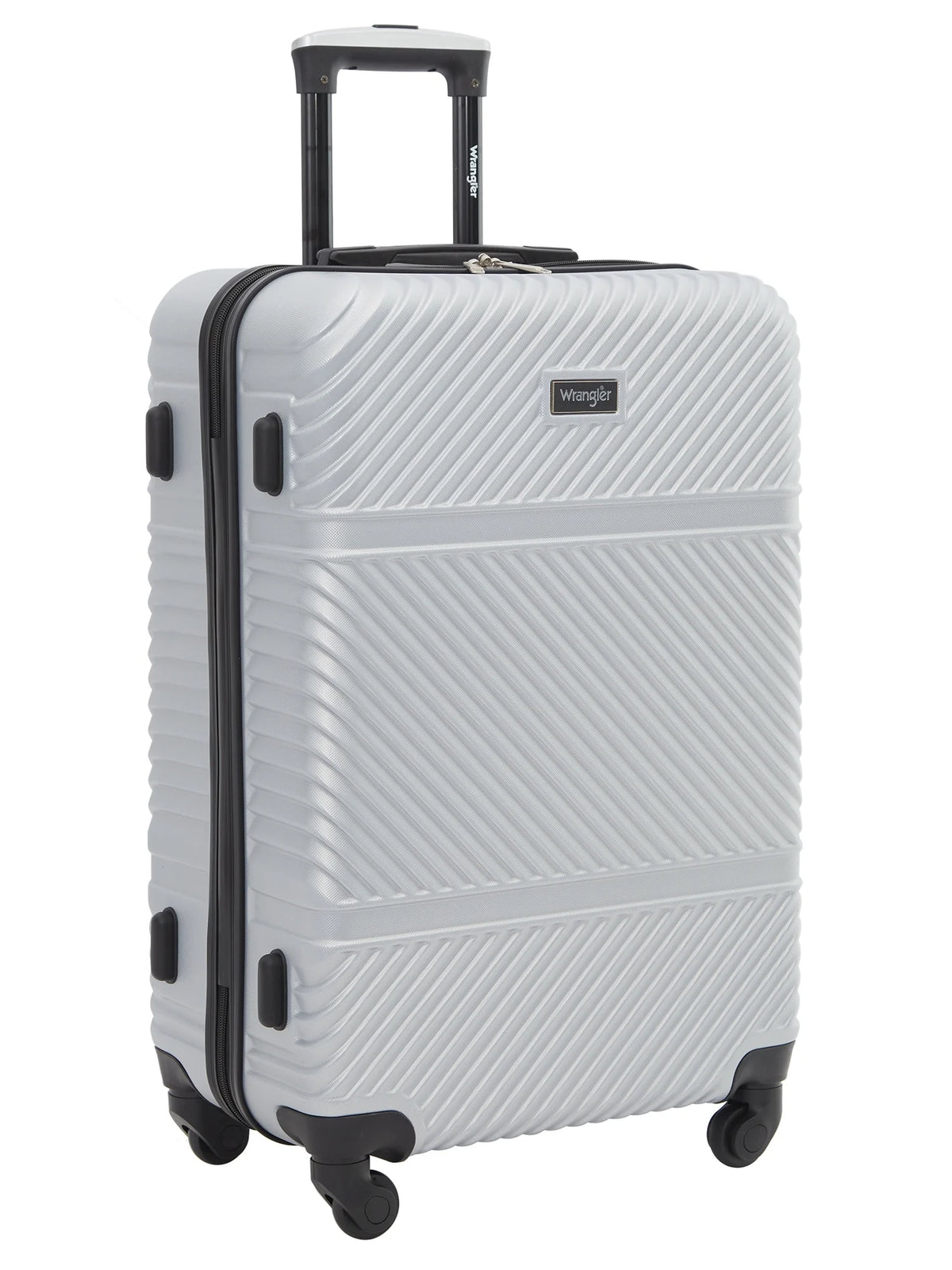 Wrangler 4 Pc Hardside Spinner Luggage Set with 20" & 25" Suitcases and Packing Cubes, Black