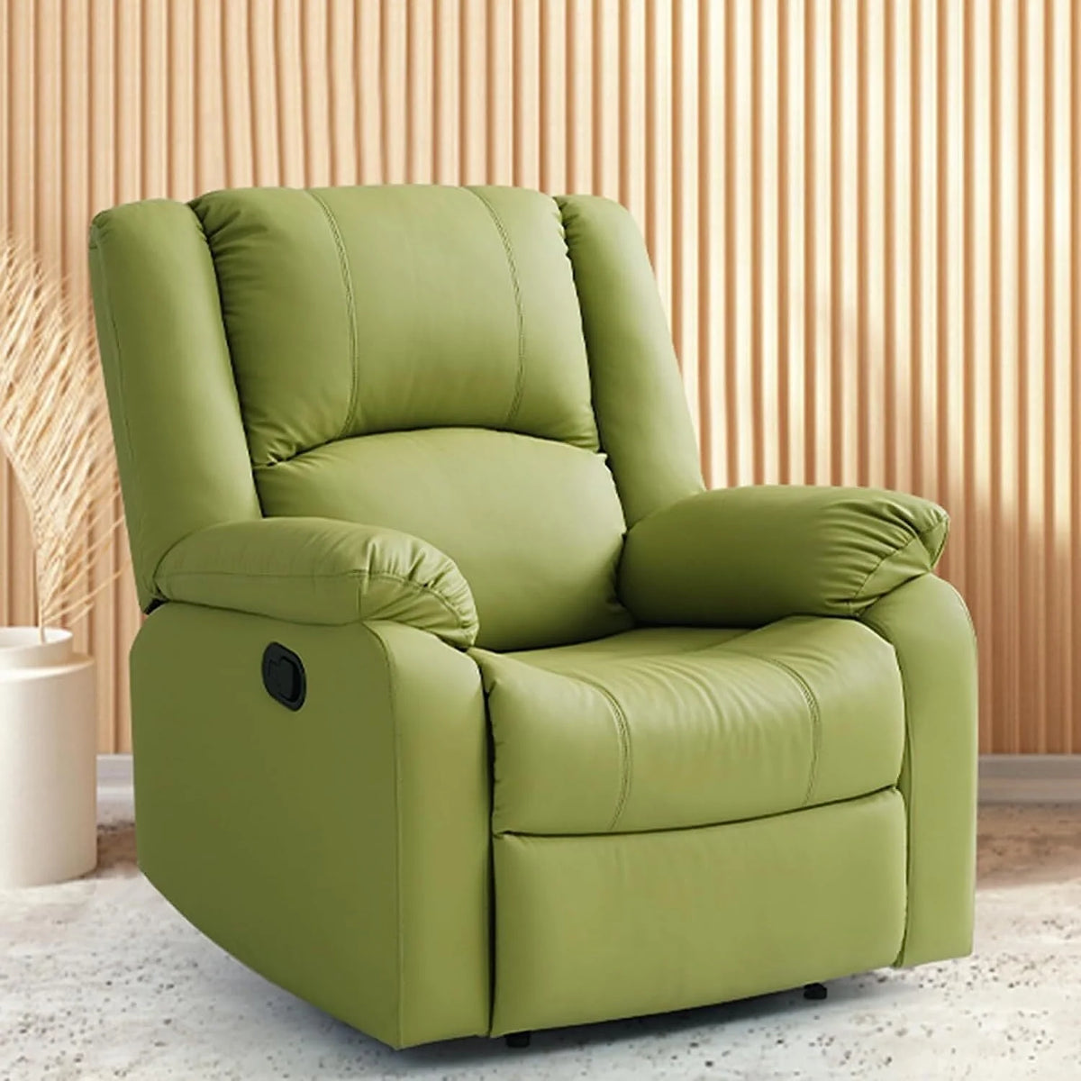 Fairyland PU Leather Ergonomic Recliner, Adjustable Seat Back and Footrest, Quick Installation, Brown