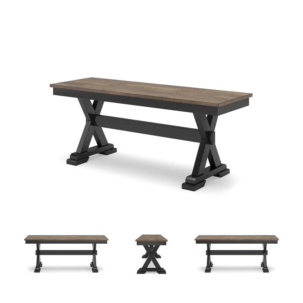 Signature Design by Ashley Wildenauer 50" Dining Bench, Brown & Black