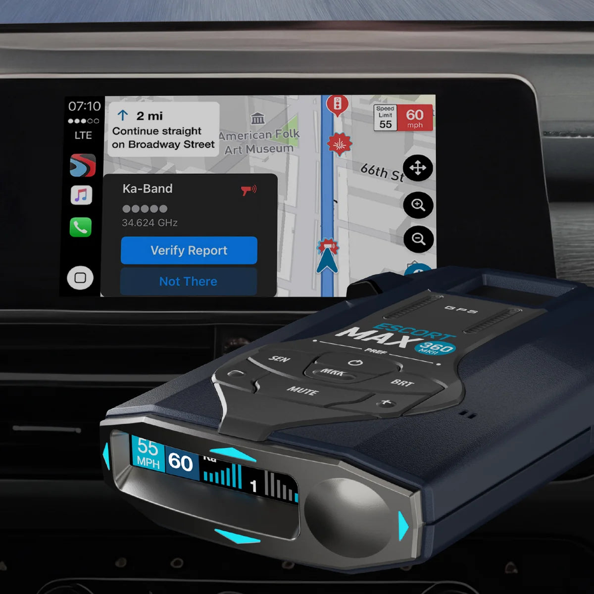 Escort MAX 360 MKII Bluetooth Radar Detector, 360�� Awareness, Exceptional Range, Apple CarPlay? & Android Auto? (New)