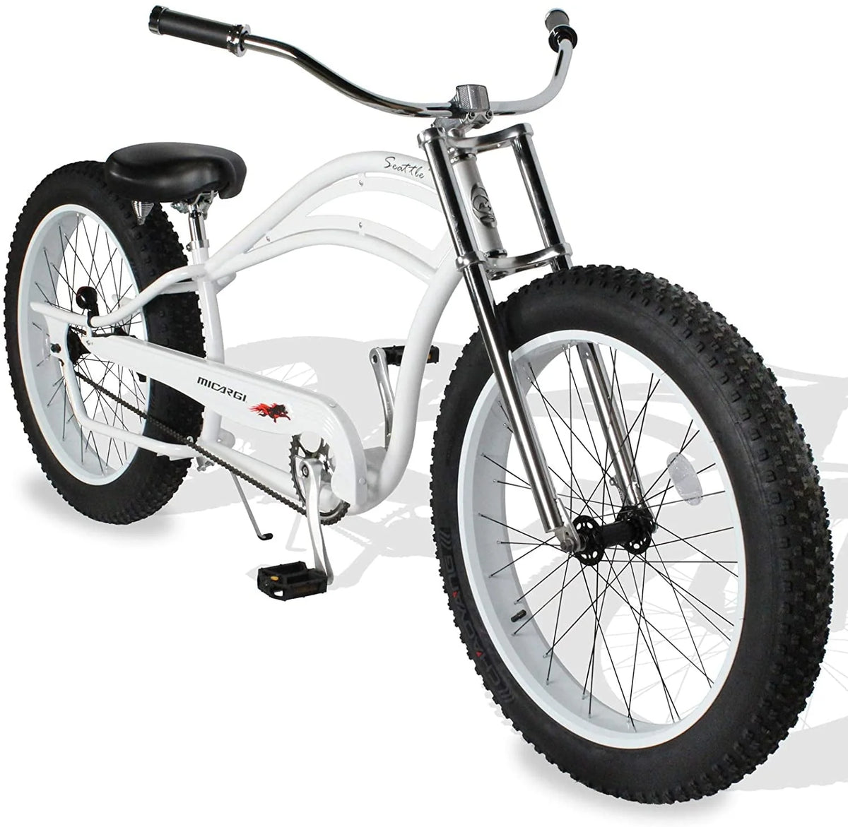 MICARGI 26" Retro Beach Cruiser Bike Single Speed Fat Tire Bicycle Seattle