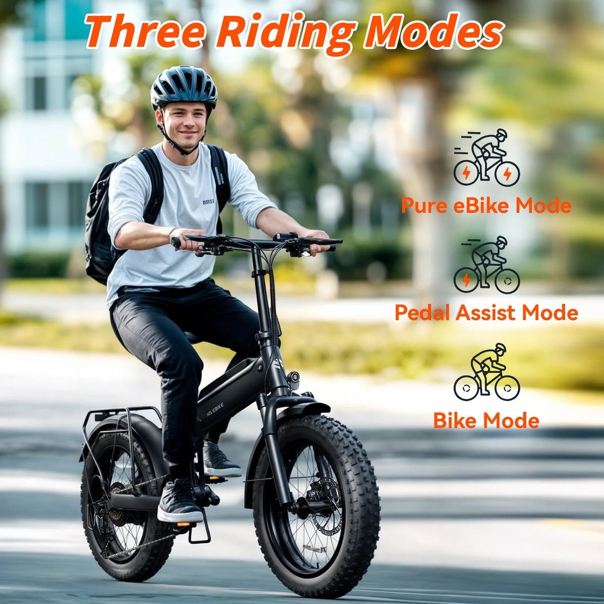 TST Electric Bike for Adults, 500W Removable Battery Max Range 50Miles & 19MPH E Bike, 20''��3.0" Fat Tire Ebike, Commute Electric Bicycle 36V/7.8AH UL2849