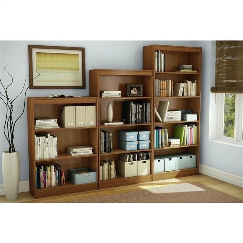 Pemberly Row 5-Shelf Transitional Wood Bookcase in Morgan Cherry