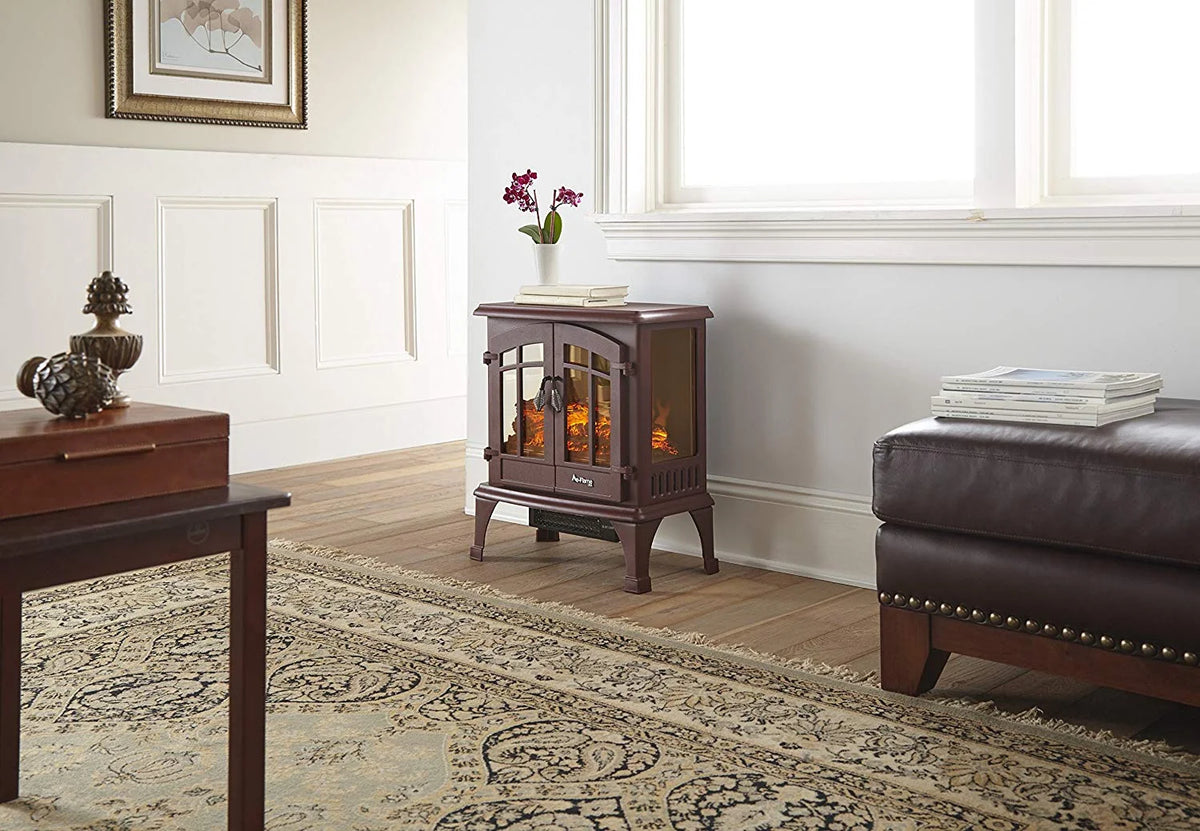 e-Flame USA Jasper Free Standing Electric Fireplace Stove - Red