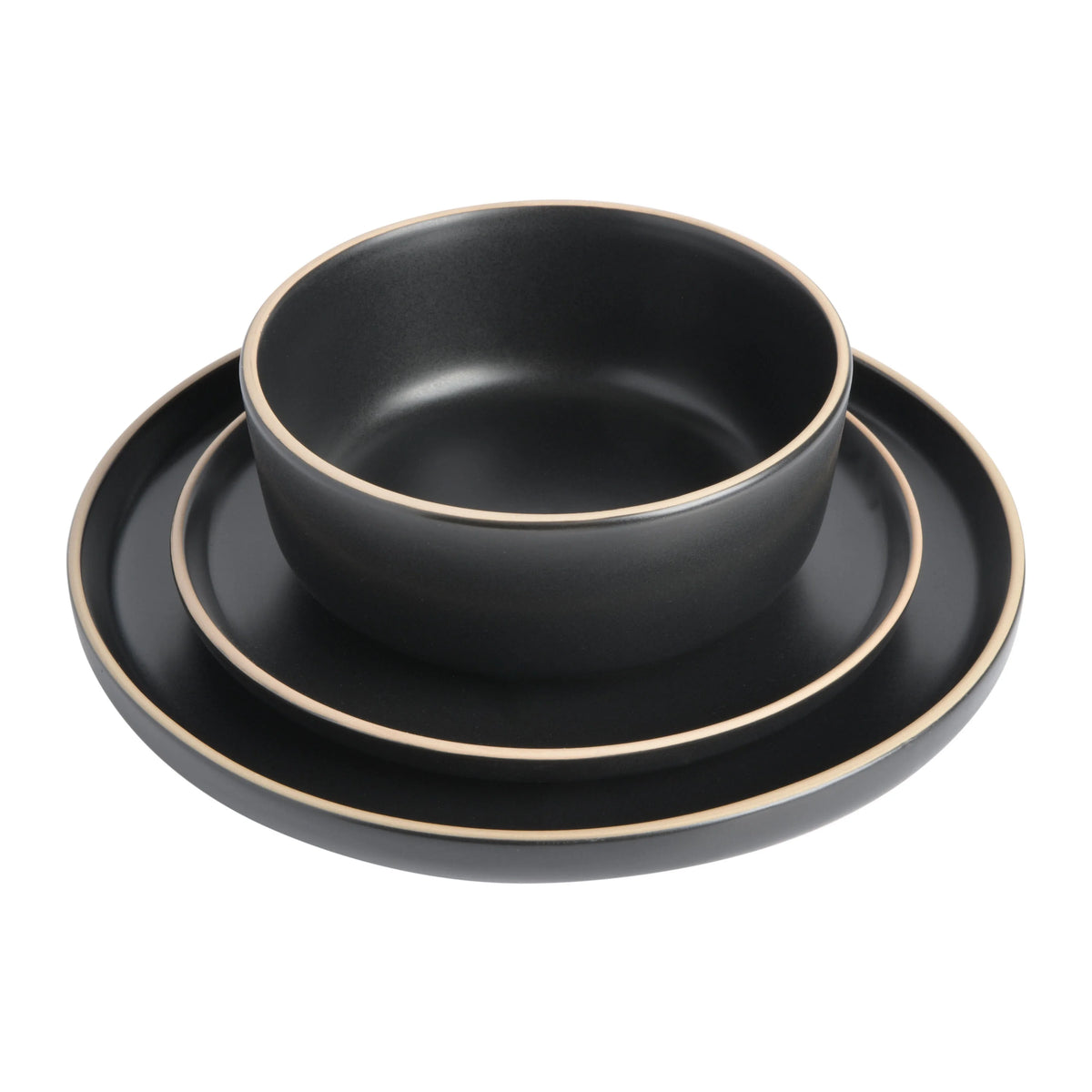 Gibson Home Zuma 18 Piece Dinnerware Set - Black