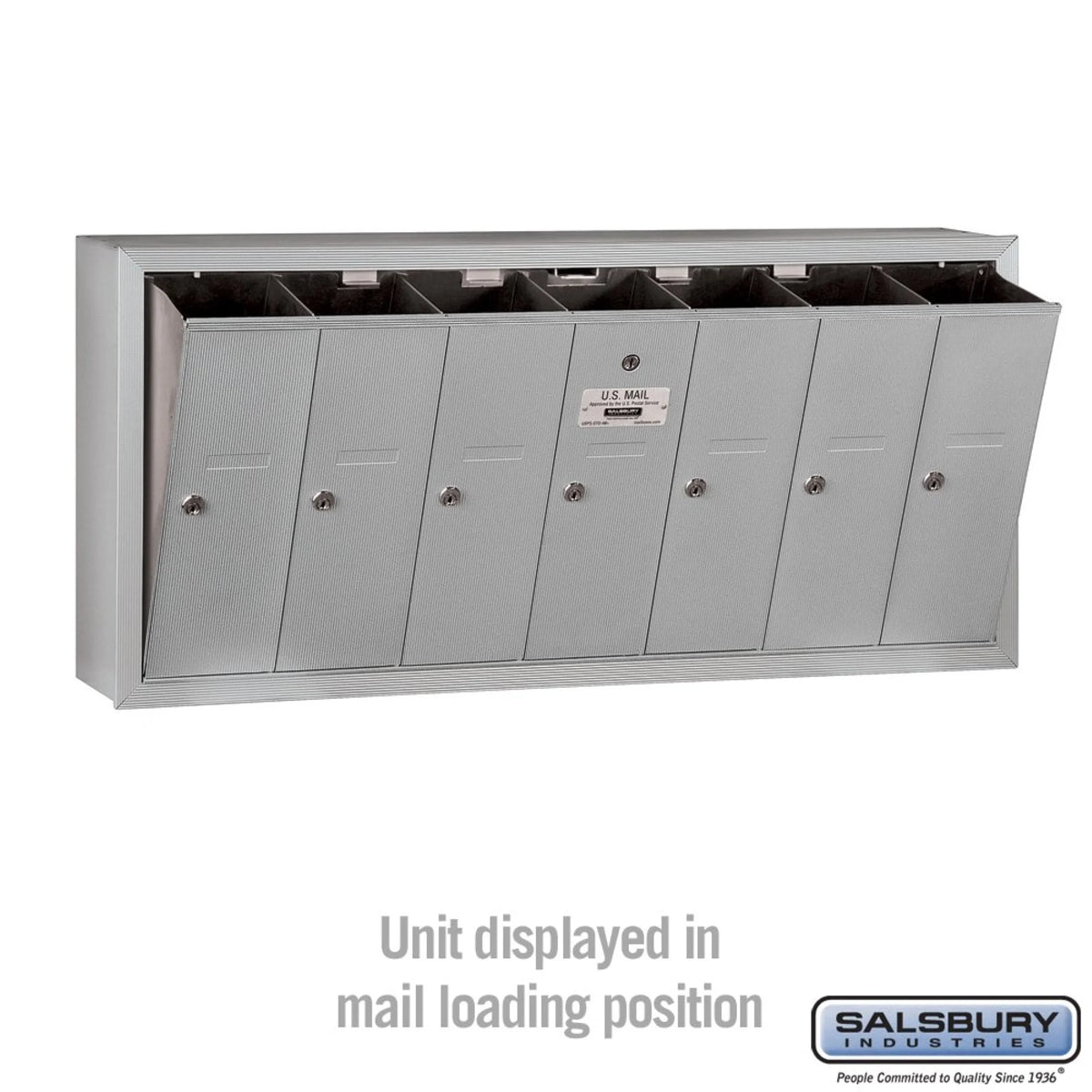 Salsbury Industries Vertical Mailbox,7 Doors,Alum 3507ASU