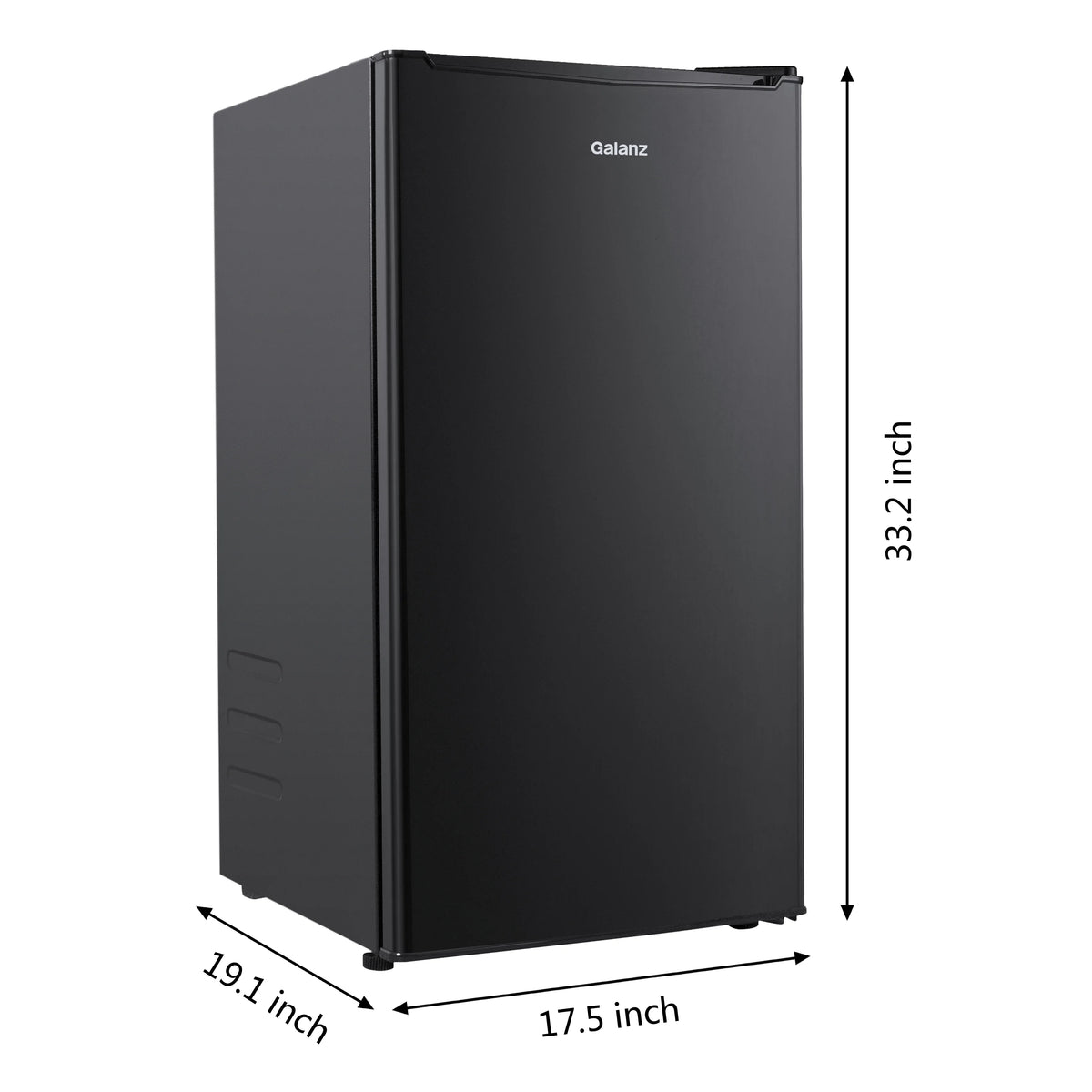 Galanz 3.3 Cu ft One Door Mini Fridge, Black Estar, New