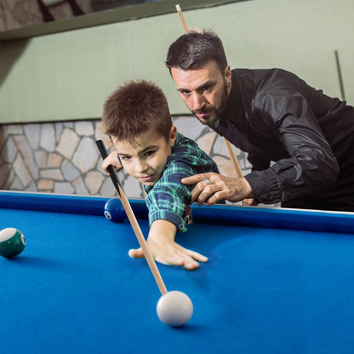 Topbuy 47'' Pool Table Set for Kids Foldable Billiard Table for Home and School Green