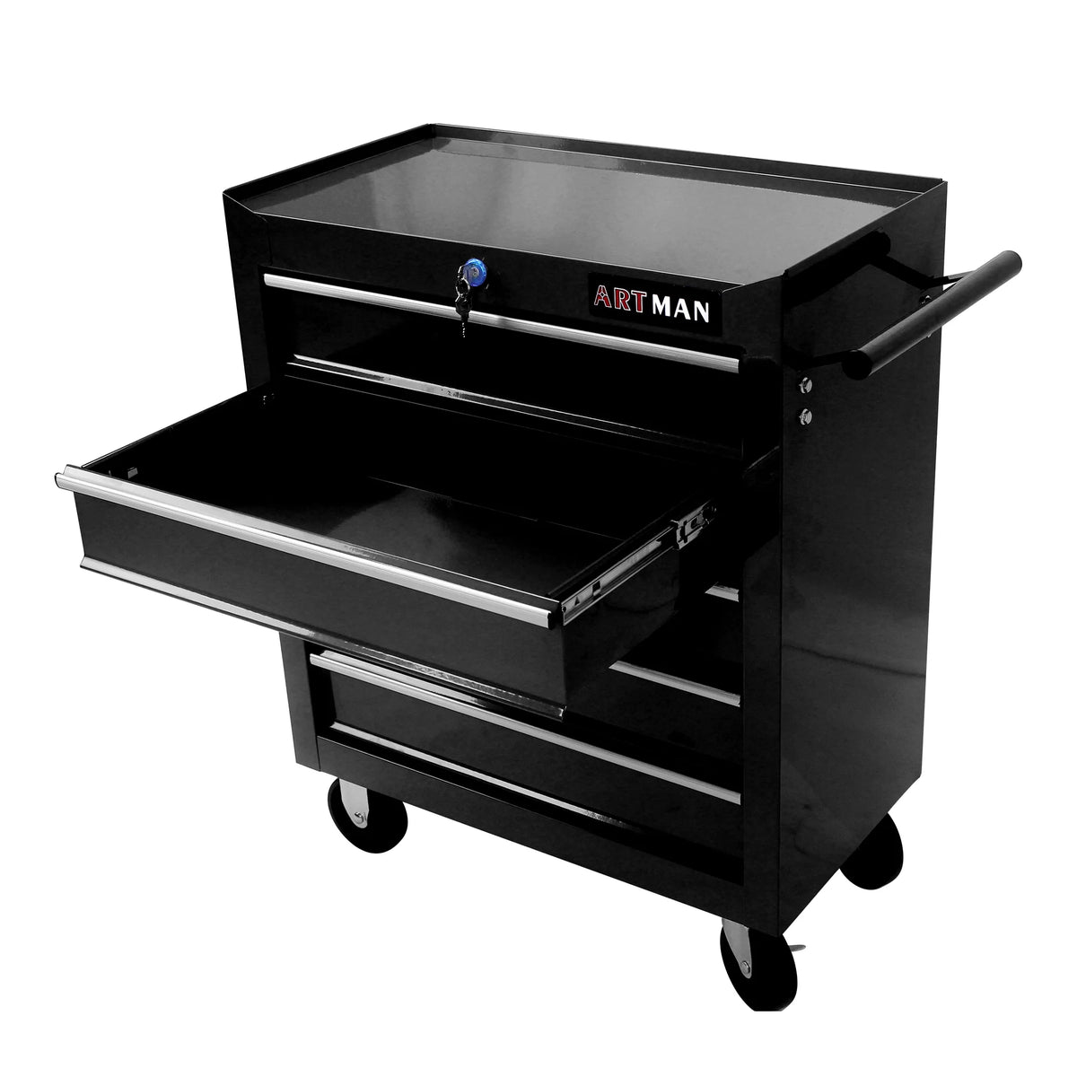 5 Drawer Rolling Tool Chest, Steel Tool Storage Cabinet for Garage Storage with 4 Wheels and Locker