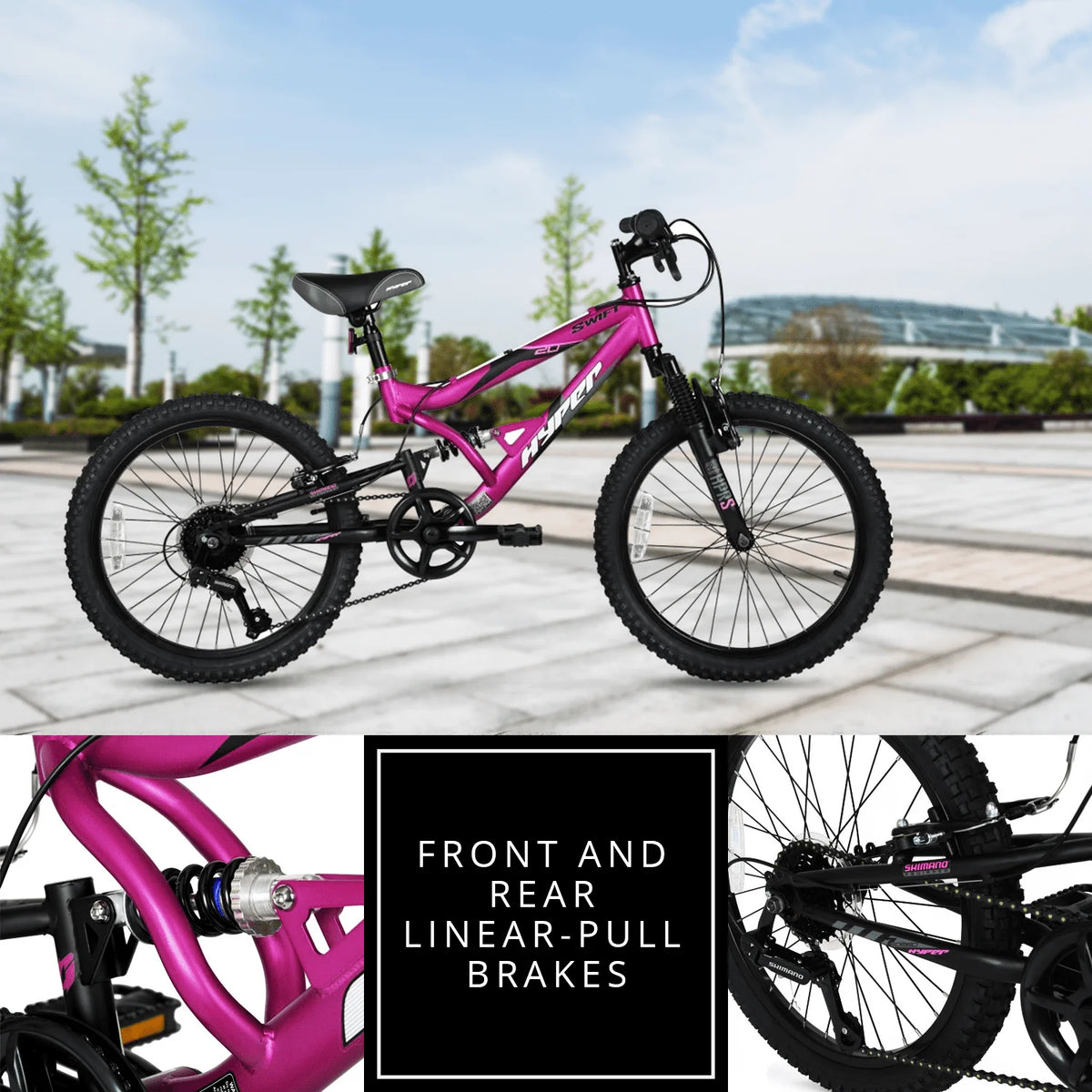 Bicycle 20" Girls Swift Mountain Bike, Kids, Magenta