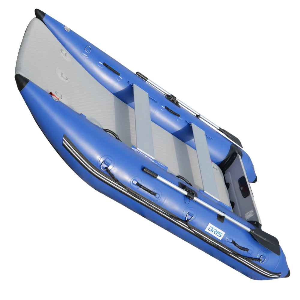 BRIS 11 ft Inflatable Catamaran Inflatable Boat Dinghy Mini Cat Boat Blue