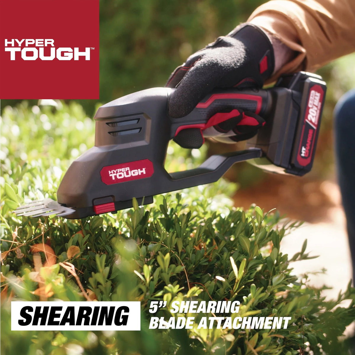 Hyper Tough 20V Cordless 5" Shear/ 9" Shrubber, with Battery and Charger; HT13-401-003-02