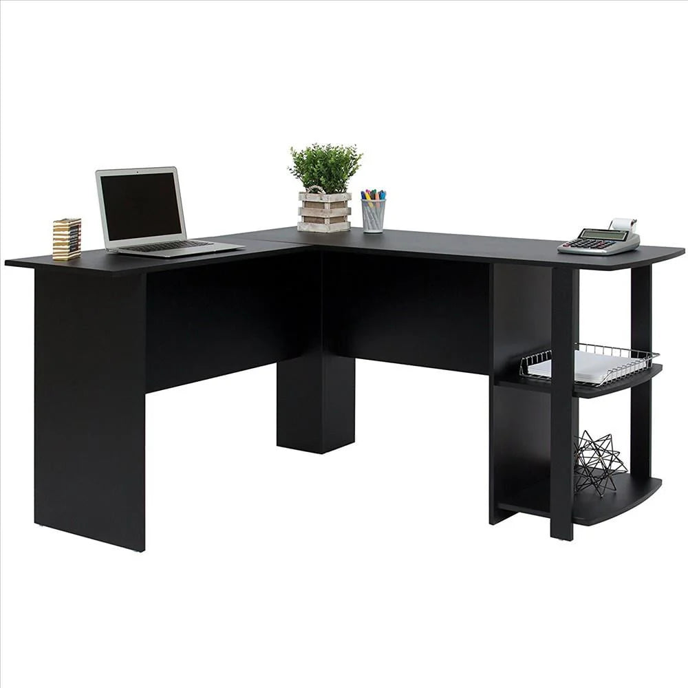 Zimtown L-Shaped Corner Computer Office Desk Furniture,Black