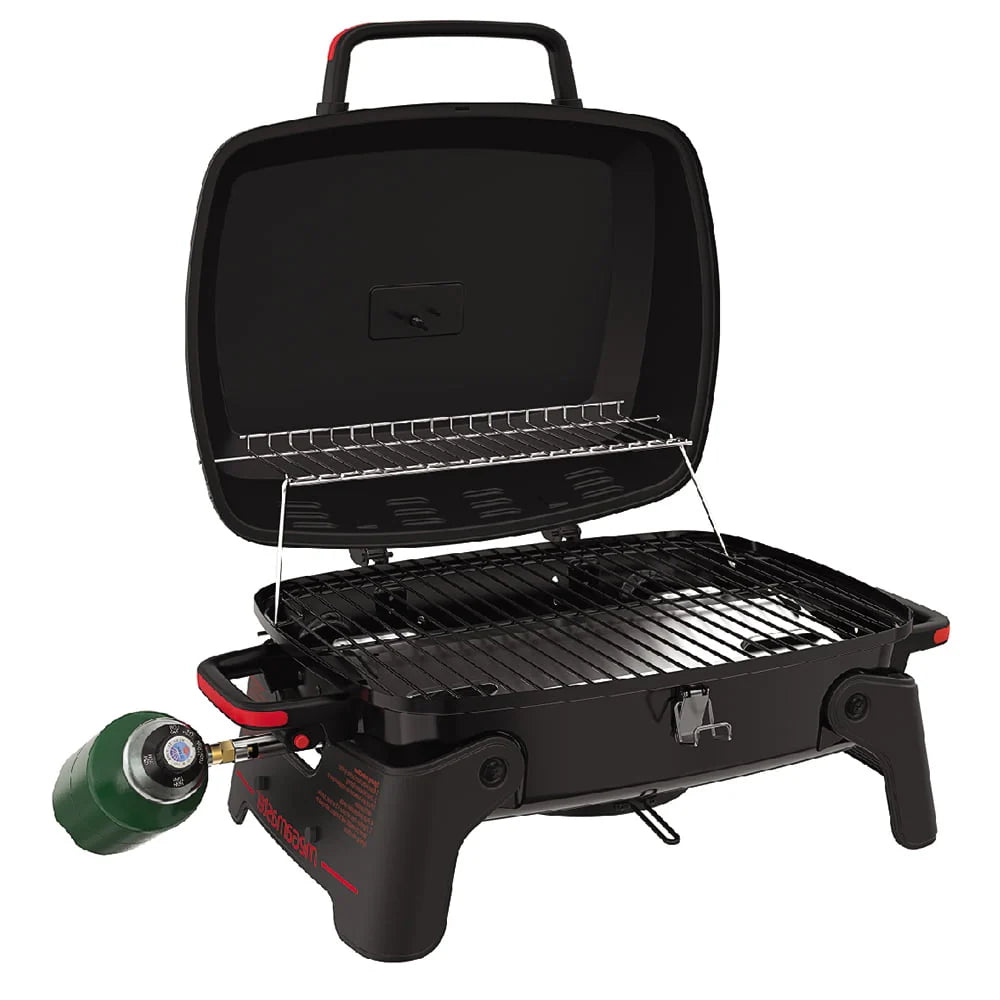 Megamaster 1 Burner Tabletop Propane Gas Grill for Camping, Camp, Outdoor, Black