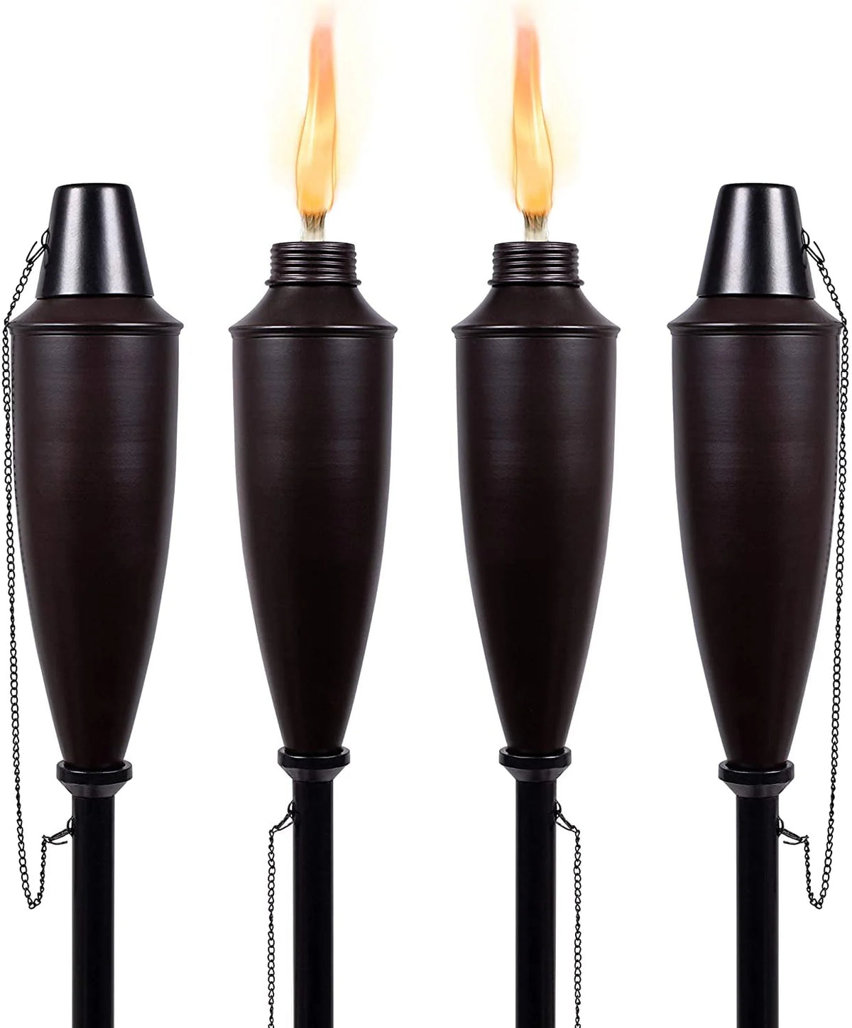 BirdRock Home 4 Pack Outdoor Garden Torches - Oil Rubbed Bronze