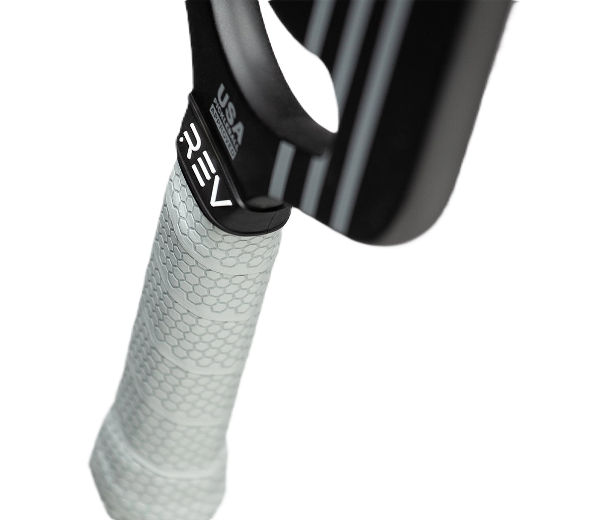 REV Platinum Edgeless Pickleball Paddle, Carbon Fiber Face, Polypropylene Honeycomb Core, 8oz, Black