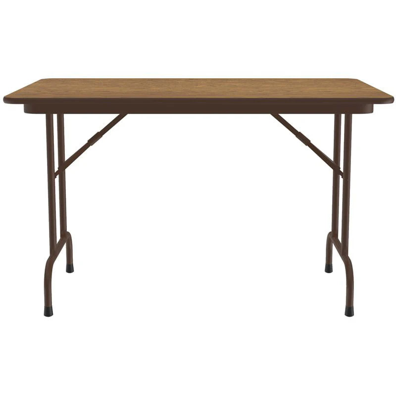 Correll 30"W x 48"D Melamine Top Folding Table in Medium Oak