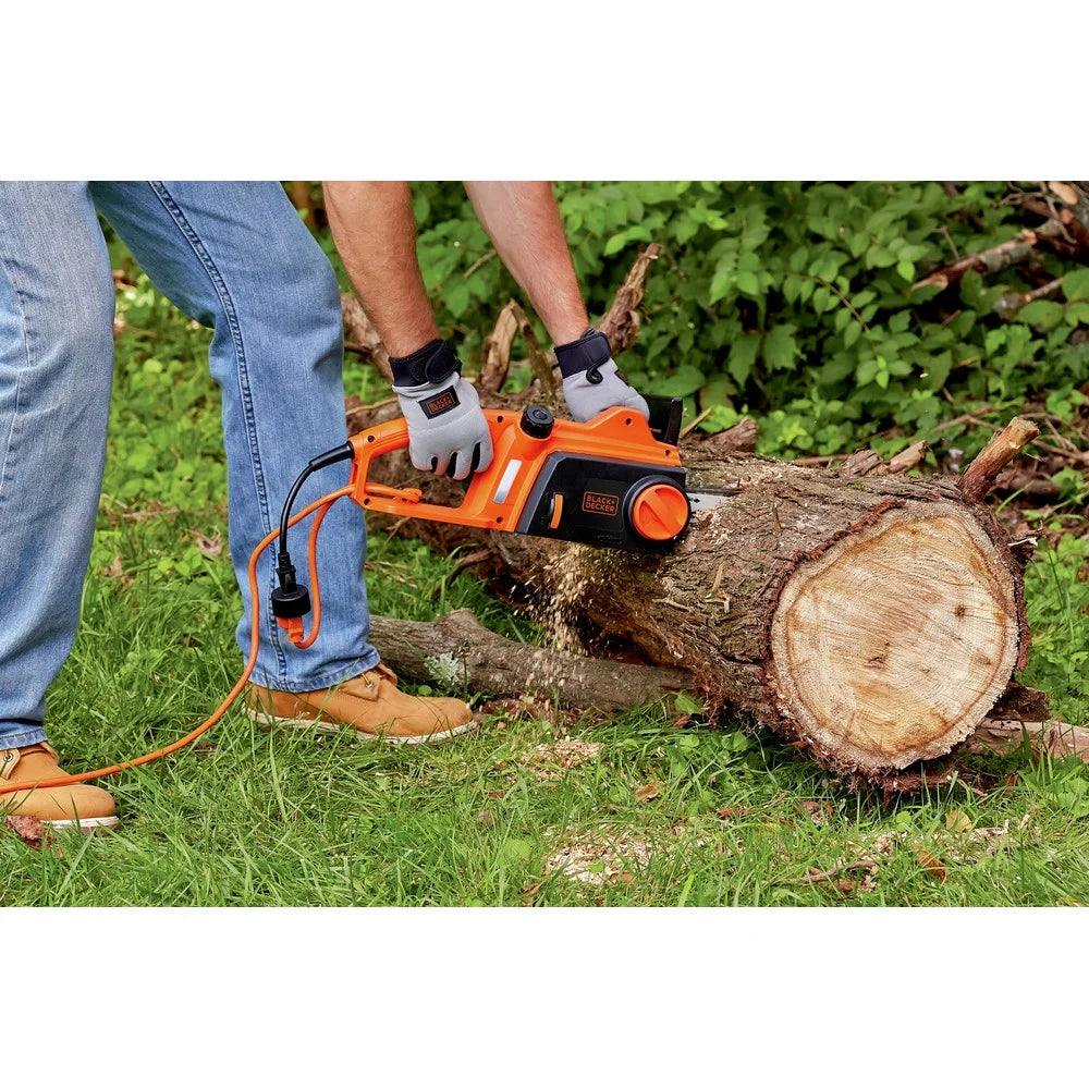 BLACK+DECKER 16�� 12 Amp Corded Electric Chainsaw, Tool-Free Chain Tensioning, Auto-Oiling