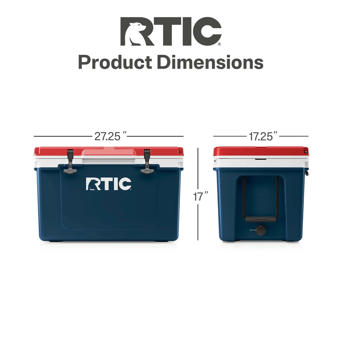 RTIC 52 QT Ultra-Light Hard-Sided Ice Chest Cooler, Fits 76 Cans, Trailblazer