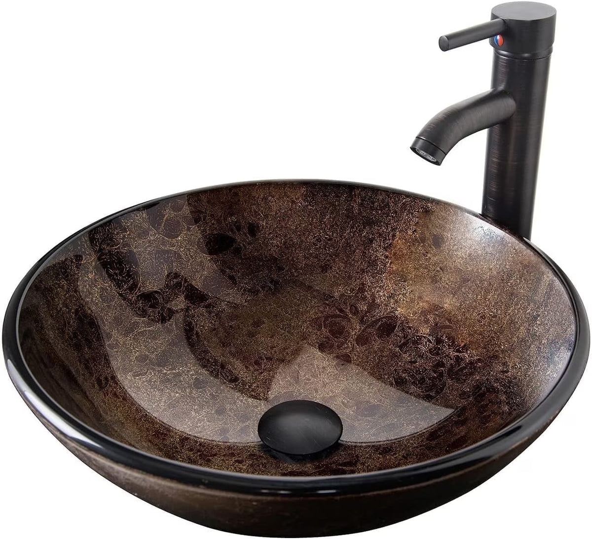 FULLWATT Bathroom Ceramic Sink Vanity Vessel Basin Porcelain Faucet Drain Combo Rectangle,White