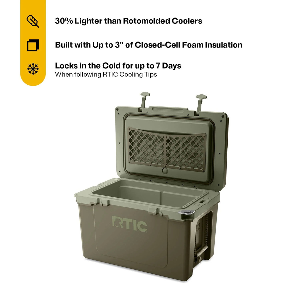 RTIC 52 QT Ultra-Light Hard-Sided Ice Chest Cooler, Fits 76 Cans, Trailblazer